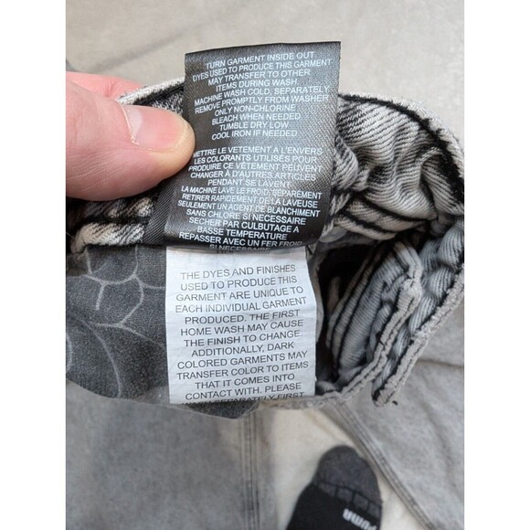 Empyre Jeans Mens 36 Black Relaxed Baggy Skater Relaxed Grunge Y2K Graffiti - Picture 7 of 15